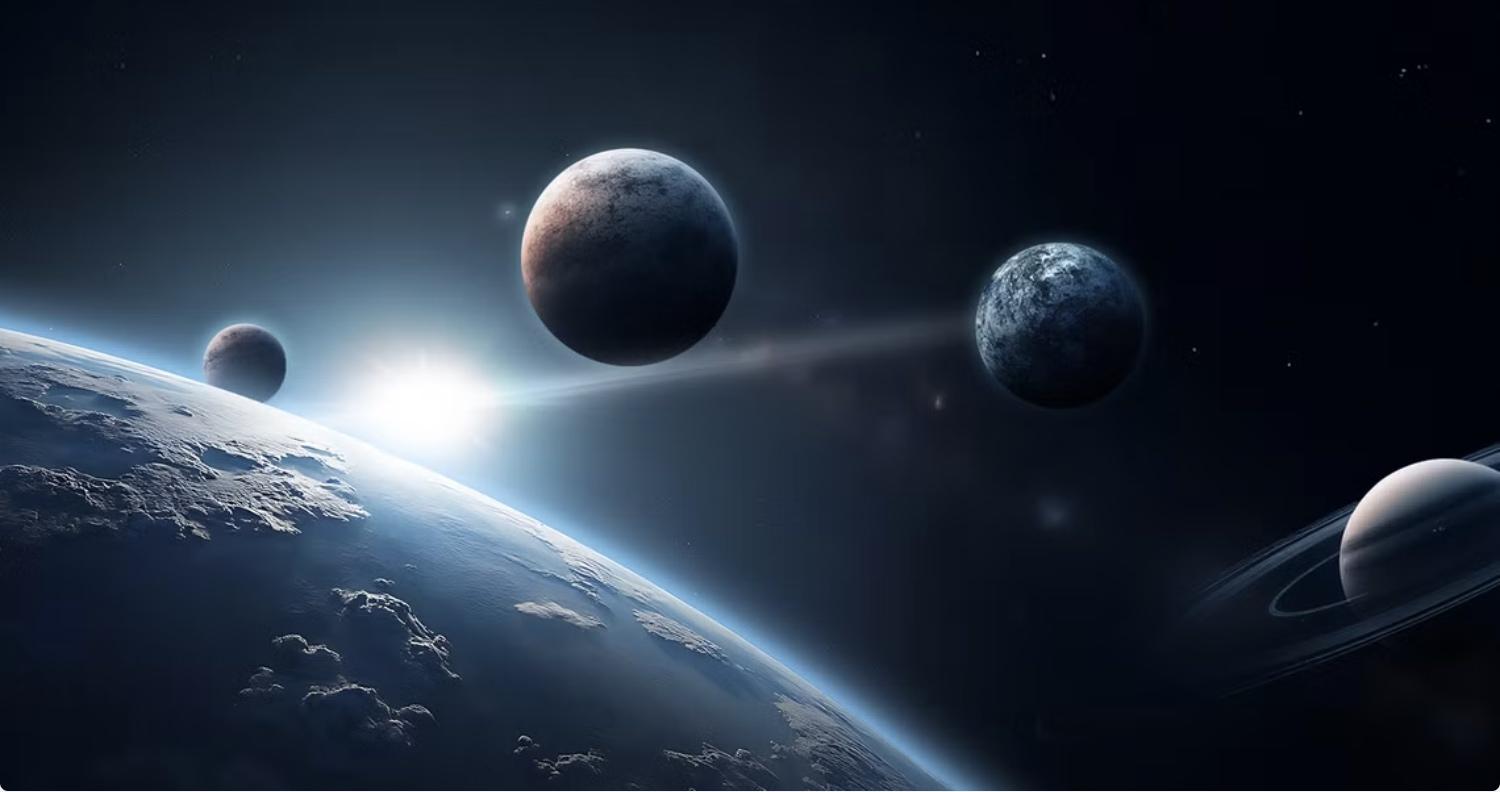 从太空看到的几颗行星