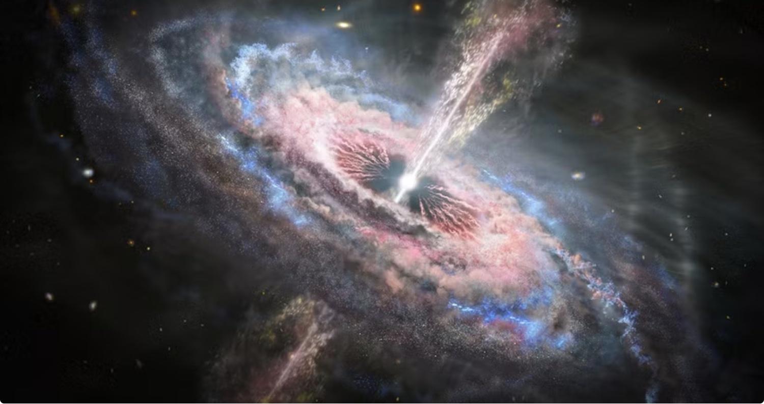 一个类星体的艺术想象图